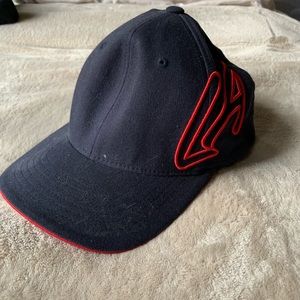 black and red hat